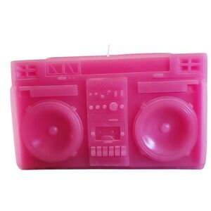 Boombox Candle Novelty Pink‎ Radio 80s Retro Music Lover Gift 5.5"x2.25"